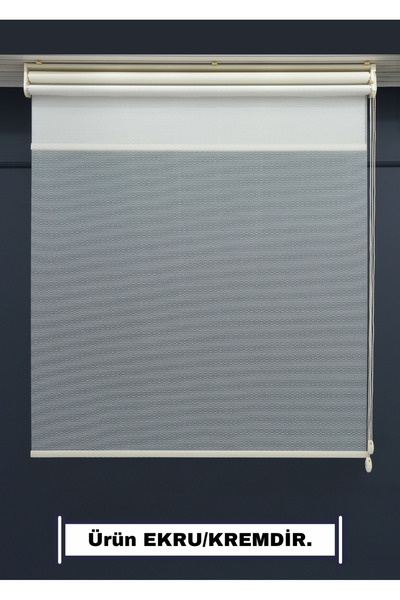 ESDEH Çift Mekanizmalı TÜL+STOR Güneşlik Perde - Çiftli Sistem - 2 Perde TEK ...