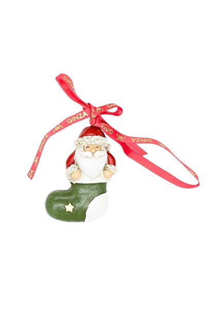 Ginza Christmas Kingdom Decoration, Classic, Santa Claus in a Stocking Pattern