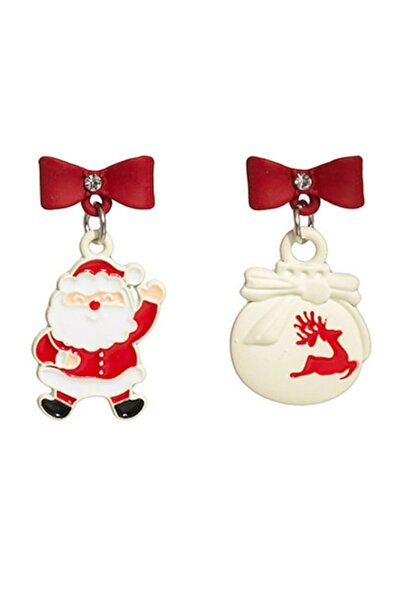 VeeShop Ασύμμετρα Χριστουγεννιάτικα Σκουλαρίκια - Άγιος Βασίλης, Ελάφι, Στολί...