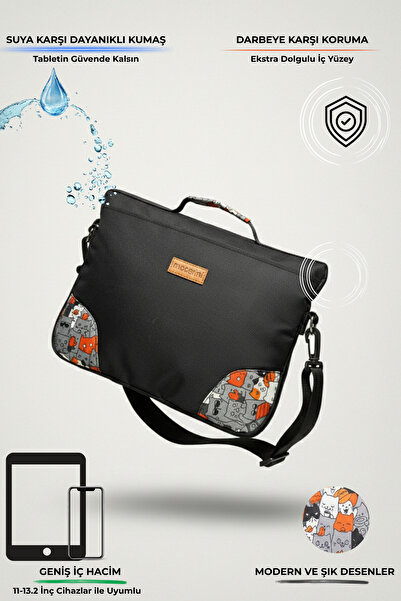 Moserini Omuz Askılı, Siyah iPad Pro 6.Nesil 12.9”/7.Nesil 13”/ Air M2 ile Uy...