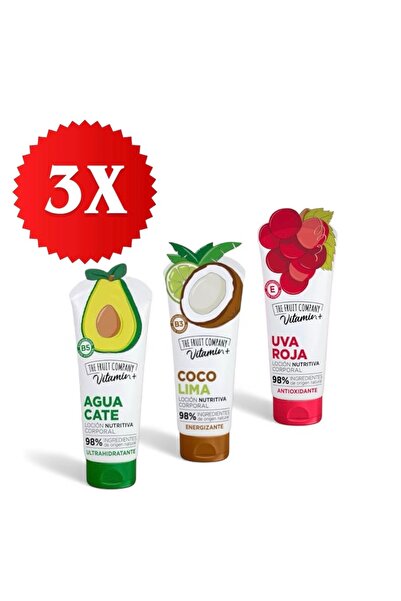 THE FRUIT COMPANY Set 3x Crema de Corp - Avocado, Cocos & Strugurii-Ursului (...