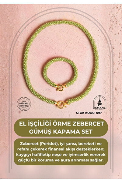 OSMANLI DOĞAL TAŞ Certified Handcrafted Knitted Zebercet Silver Closure Set (Sk:097)