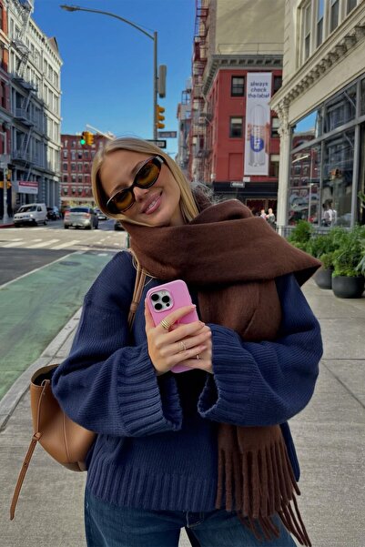 BAHELS Puffy Bitter Brown Scarf Shawl Shoulder Wrap