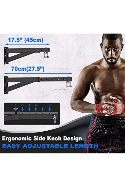 SKY LAND Heavy Duty Wall Mount Punching Bag Bracket, Adjustable Length Boxing Bag Hanger 45–70cm