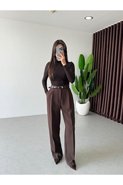 Betül Nayir Premium High Waist Pants - Bitter Brown
