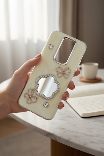 batuteknoloji Xiaomi Redmi 9 Aynalı Taşlı Fiyonklu Kabartma Yüzeyli Lady BTU ...