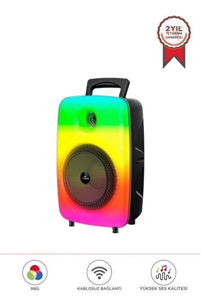 Torima Bluetooth Hoparlör Mikrofonlu Rgb Işıklı Taşınabilir Parti Speaker GTS-1802 Siyah