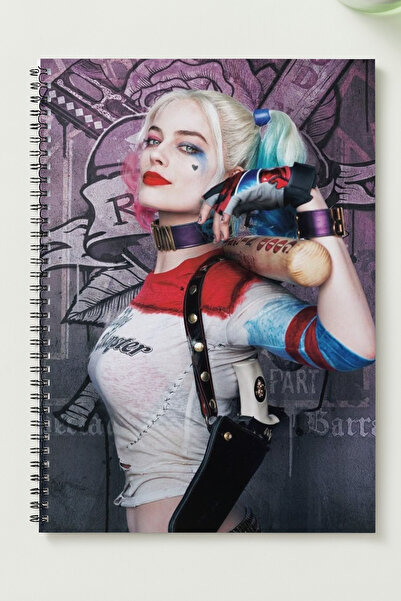 BLACKONECLASS HARLEY QUİNN A5 Metal Spiralli Çizgisiz kalın bristol Kapak HAR...
