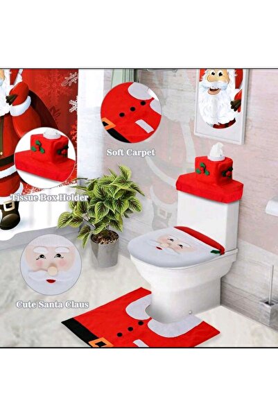 RANO-BOUTİQUE Three-piece bathroom set for bathroom decor, including toilet seat covers and bathroom accessories.