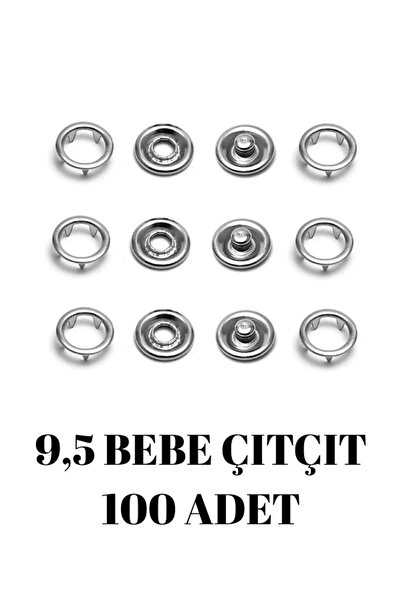 dm dikişmarket Tulumba El Presi makinasına uyumlu 100adet 9,5 bebe çıtçıt