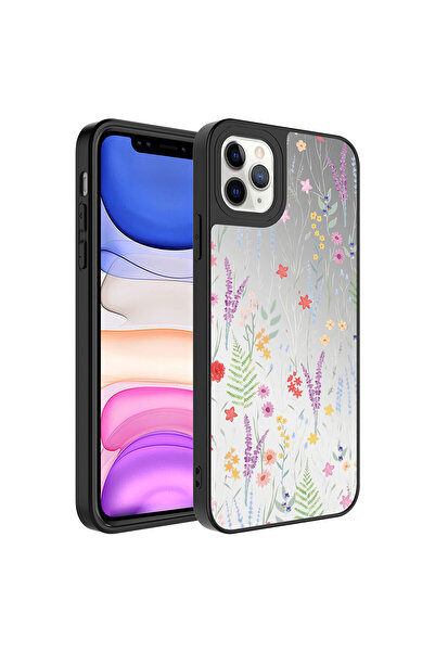 zore iPhone 11 Pro Max Compatible Mirrored Patterned Camera Protected Glossy ...