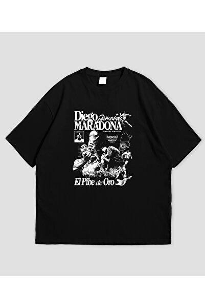 SVART WEAR تي شيرت دييغو أرماندو مارادونا مطبوع قصة فضفاضة للجنسين
