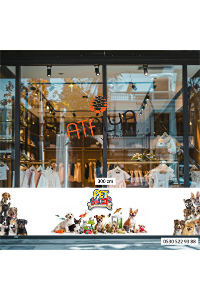 Atalya Reklam ve Tasarım Petshop Sticker Foil Coating, Cat, Dog, Bird Shop, D...