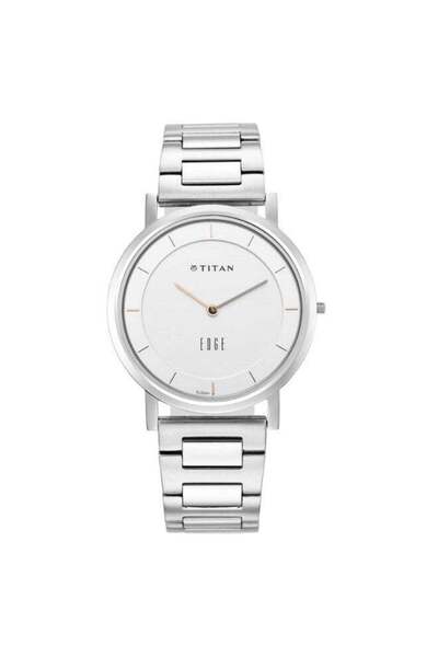 Titan ساعة رجالية تناظرية بسوار من الفولاذ المقاوم للصدأ، مينا فضي أبيض، عرض ...