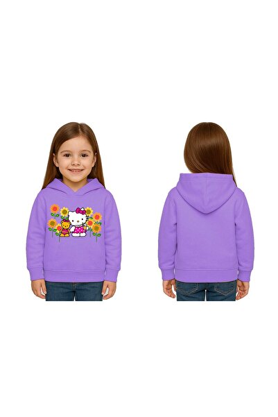 SEDİRLİ سويت شيرت للأطفال من هيلو كيتي مطبوع للجنسين مطبوع بغطاء رأس 3 خيوط م...