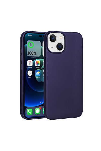 zore iPhone 15 Plus Compatible Msra Premier Silicone Case-Navy Blue