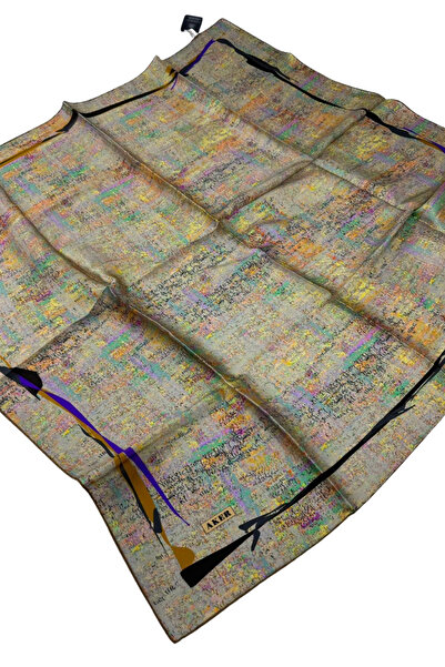 Aker Best of Series Twill Silk Scarf 8973713-931 Geometric Pattern 931-Multicolor
