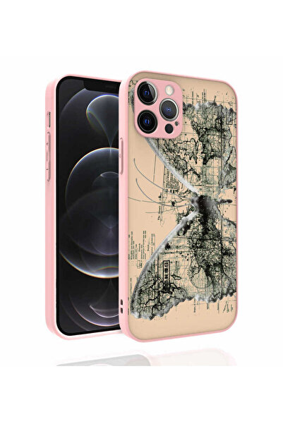 zore iPhone 12 Pro Compatible Patterned Camera Protected Glossy Msra Nora Cas...