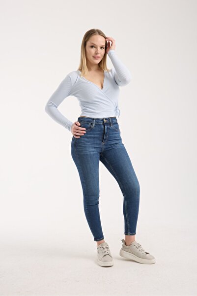 G-FOX Women's Corded Fabric Double-Breasted V-Neck Long Sleeve Blouse – Stretchy Bodycon Slim Fit, Stylish Crop 3017