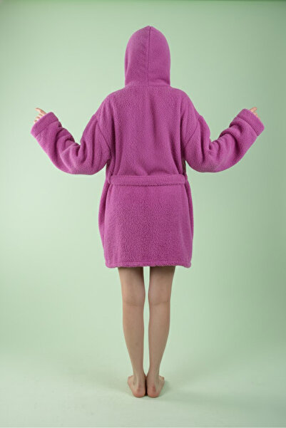 Makro Trend Peluş Panço Kapüşonlu Welsoft Bornoz Kanguru Cepli Unisex 1 Adet