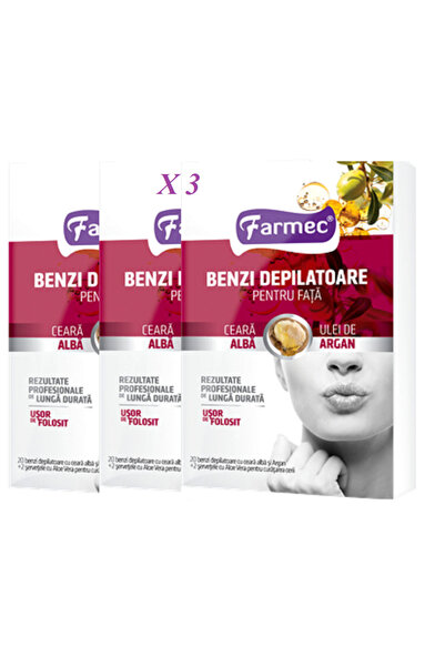 Farmec Benzi Depilatoare Fata cu Argan 20 Buc - 3 Buc