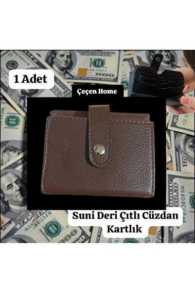 ÇEÇEN HOME Men's Wallet with Faux Leather Card Holder, Card Holder Snap Coin Wallet 10 cm