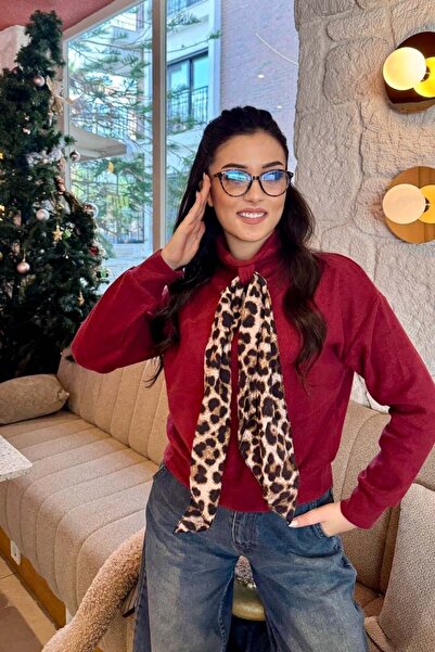 bb butik basic سترة سيلانيك مع وشاح M2023