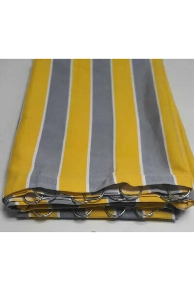 ceylan home ستارة للشرفة مع حلقات للربط وخيارات للقياس، مخططة باللونين الرماد...