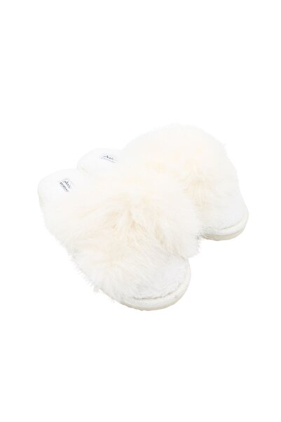 Antonio women's fluffy slippers, white, premium comfort, polyester + EVA sole...