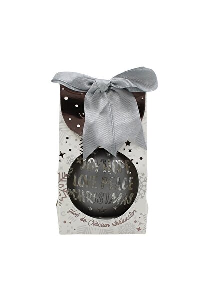 Gift Design Glob de Crăciun, cu LED, culoare gri, mesajul „Bucurie • Speranță • Dragoste • Pace • Crăciun”