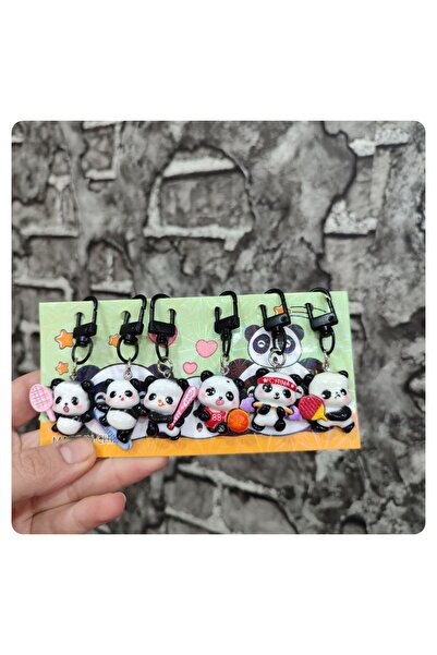 senacacollection حقيبة مفاتيح على شكل باندا، عبوة من 6 قطع