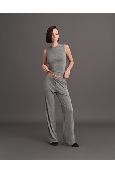 lessandromance Zero Sleeve Top Gray Melange