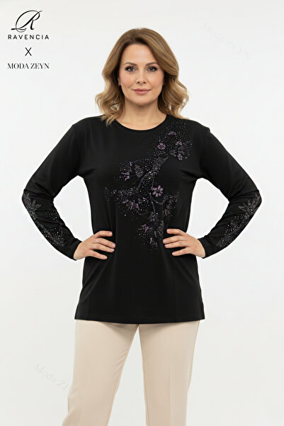 Ravencia Bluză pentru femei de vârstă mijlocie și peste, din viscoză, cu mode...