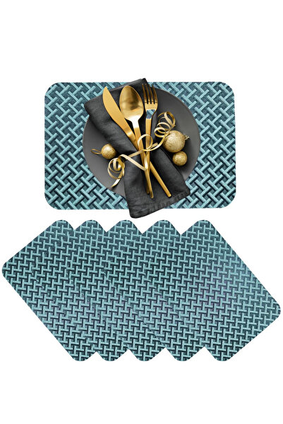 OEM Set of 6 Jacquard Table Mats, 45 x 30 cm, Washable, Multi-Color