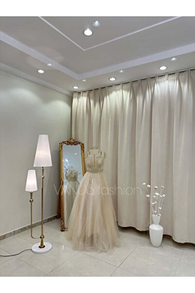 vanus fashion فستان سهرة طويل ( 2 لونين ) 3924