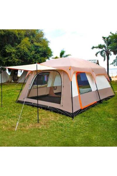 TOBYS خيمة توبي الجديدة للتخييم الخارجي ذات الطبقتين تتسع لـ 6-8 أشخاص، مع غر...