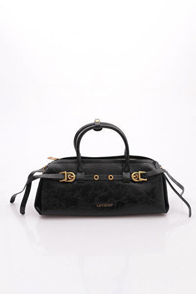 Levidor حقيبة يد سوداء مع إكسسوارات عتيقة