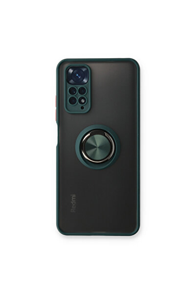 NewFace غطاء حماية سيليكون لهاتف Xiaomi Redmi Note 11 مع حلقة مونتريال - أخضر