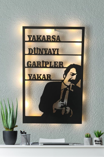 Blackdekor Müslüm Gürses Tasarım Duvar Dekoru – Yakarsa Dünyayı Garipler Yaka...