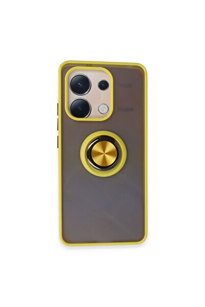 NewFace حافظة هاتف Xiaomi Redmi Note 13 4G من السيليكون مع حلقة مونتريال - أصفر