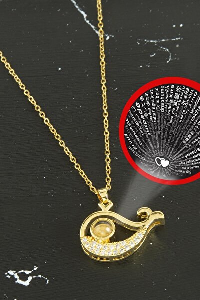 ZERO LAND 1590832739 قلادة فاخرة من الفولاذ على شكل سمكة 100 لغة أحبك (193208...