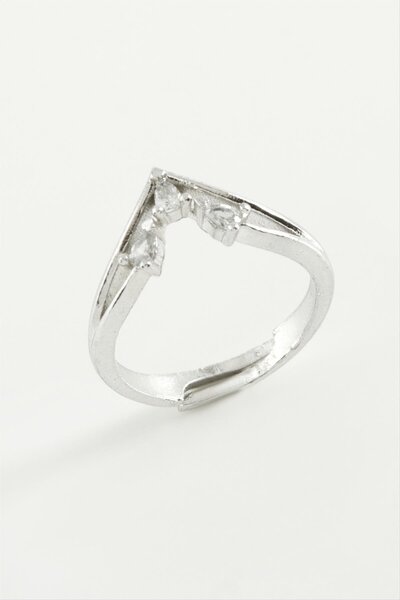 ZERO LAND 1592411739 حجر الزركون (191124) خاتم فضي اللون