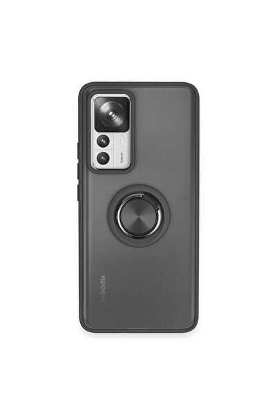 NewFace غطاء حماية سيليكون لهاتف Xiaomi Mi 12T Pro مع حلقة مونتريال - أسود