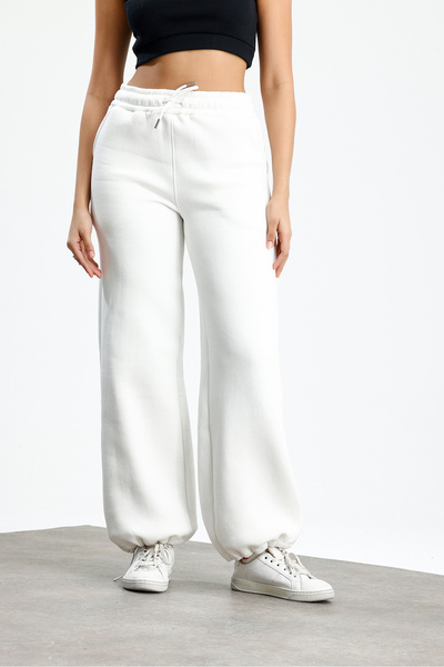 3 ROPE Premium 3-Thread Thick Winter Fleece-Lined Fabric Adjustable Cuffed Baggy Sweatpants