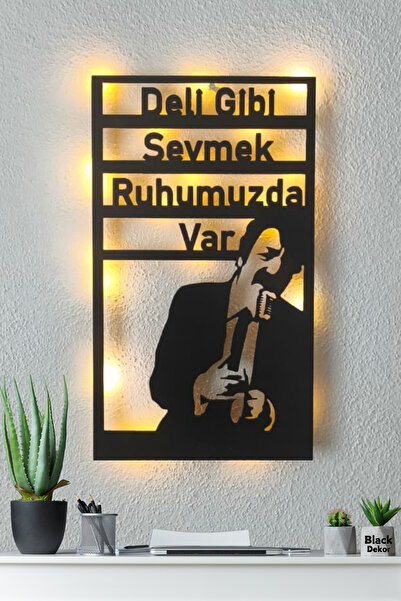 Blackdekor Müslüm Gürses Tasarım Duvar Dekoru – Deli Gibi Sevmek Ruhumuzda Va...