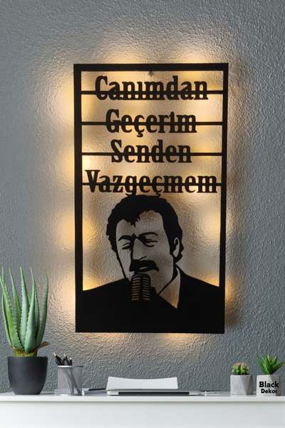 Blackdekor Müslüm Gürses Tasarım Duvar Dekoru – Canımdan Geçerim Senden Vazge...