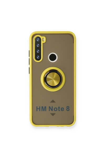 NewFace غطاء حماية سيليكون لهاتف Xiaomi Redmi Note 8 مع حلقة مونتريال - أصفر