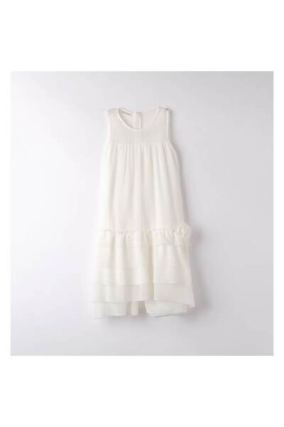Sarabanda Elegant voile dress for girls, 0.8460, White, 140-152 cm