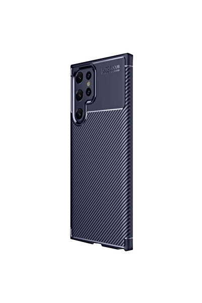 NewFace حافظة سامسونج جالاكسي S25 الترا، غطاء كربوني بتركيز تلقائي - أزرق داكن