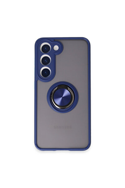 NewFace جراب سامسونج جالاكسي S23 غطاء سيليكون مونتريال مع حلقة - أزرق داكن